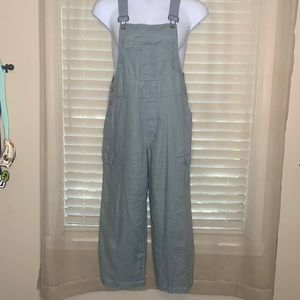 Eddie Bauer Linen Cargo Overalls Size M